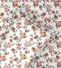Microfiber Floral Fitted Bedsheet with 2 Pillow Covers -Cream, 72x78+10 Inch
