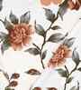 Microfiber Floral Fitted Bedsheet with 2 Pillow Covers -Cream, 72x78+10 Inch