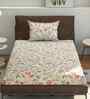 Microfiber Floral Single Bedsheet with 1 Pillow Cover