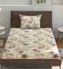Microfiber Floral Single Bedsheet with 1 Pillow Cover