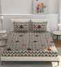 Microfiber Geometric Fitted Bedsheet with 2 Pillow Covers