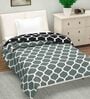 Black Abstract Polyester 120 GSM Single Bed Reversible Dohar