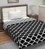 Black Abstract Polyester 120 GSM Single Bed Reversible Dohar