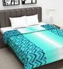 Blue Abstract Polyester 120 GSM Double Bed Reversible Dohar
