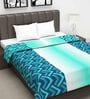 Blue Abstract Polyester 120 GSM Double Bed Reversible Dohar