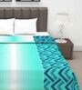 Blue Abstract Polyester 120 GSM Double Bed Reversible Dohar