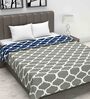 Blue Geometric Polyester 120 GSM Double Bed Dohar