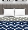 Blue Geometric Polyester 120 GSM Double Bed Dohar