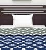 Blue Abstract Polyester 120 GSM Single Bed Reversible Dohar