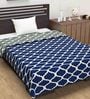 Blue Abstract Polyester 120 GSM Single Bed Reversible Dohar