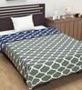 Blue Abstract Polyester 120 GSM Single Bed Reversible Dohar