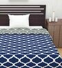 Blue Abstract Polyester 120 GSM Single Bed Reversible Dohar