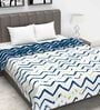 Blue Abstract Polyester 120 GSM Double Bed Reversible Dohar