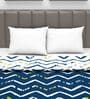 Blue Abstract Polyester 120 GSM Double Bed Reversible Dohar