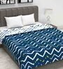 Blue Abstract Polyester 120 GSM Double Bed Reversible Dohar