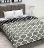 Microfiber Reversible 120 GSM Abstract Print Deep Black and Grey Double Bed AC Dohar Quilt Blanket