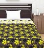 Black Floral Polyester 120 GSM Single Bed Dohar