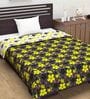 Black Floral Polyester 120 GSM Single Bed Dohar