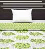 Green Floral Polyester 120 GSM Single Bed Reversible Dohar