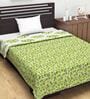 Green Floral Polyester 120 GSM Single Bed Reversible Dohar