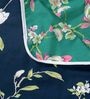 Microfiber Reversible 120 GSM Floral Print Navy Blue and Green Single Bed AC Dohar Quilt Blanket