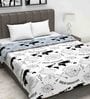 Microfiber Reversible 120 GSM Geometric Print Dark Grey and White Double Bed AC Dohar Quilt Blanket