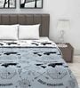 Microfiber Reversible 120 GSM Geometric Print Dark Grey and White Double Bed AC Dohar Quilt Blanket