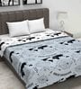 Microfiber Reversible 120 GSM Geometric Print Dark Grey and White Double Bed AC Dohar Quilt Blanket