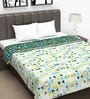 Microfiber Reversible 120 GSM Geometric Print Green and Yellow Double Bed AC Dohar Quilt Blanket