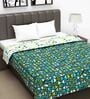 Microfiber Reversible 120 GSM Geometric Print Green and Yellow Double Bed AC Dohar Quilt Blanket