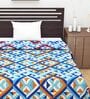 Blue Geometric Polyester 120 GSM Single Bed Dohar