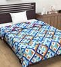 Blue Geometric Polyester 120 GSM Single Bed Dohar