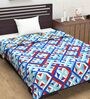 Blue Geometric Polyester 120 GSM Single Bed Dohar
