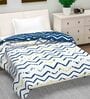 Blue Geometric Polyester 120 GSM Single Bed Dohar