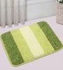 Green and Blue Geometric Microfibre 20x14 Inches AntiSkid Bath Mat (Set of 2)