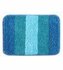 Green and Blue Geometric Microfibre 20x14 Inches AntiSkid Bath Mat (Set of 2)