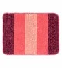 Pink Geometric Microfibre 20x14 Inches AntiSkid Bath Mat (Set of 2)