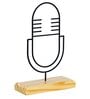 Microphone Iron & Wood Figurine