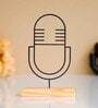 Microphone Iron & Wood Figurine