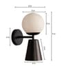 Mid Century Globe Black Wall Light