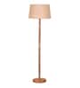 Mid Century Modern Floor Lamp, Hand-turned Wood, Off-White