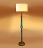 Off-White Mid Century Modern Floor Lamp,Hand Turned Floor Lamp Wood