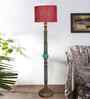Maroon Mid Century Modern Floor Lamp