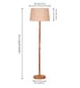 Mid Century Modern Floor Lamp, Hand-turned Wood, Off-White