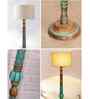 Off-White Mid Century Modern Floor Lamp,Hand Turned Floor Lamp Wood