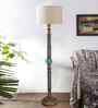 Off-White Mid Century Modern Floor Lamp,Hand Turned Floor Lamp Wood
