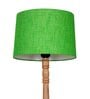 Mid Century Modern Floor Lamp Wooden Stand with Fabric Lampshade Green