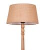 Mid Century Modern Floor Lamp, Hand-turned Wood, Off-White