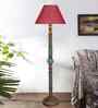 Maroon Mid Century Modern Floor Lamp