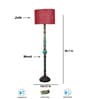 Maroon Mid Century Modern Floor Lamp